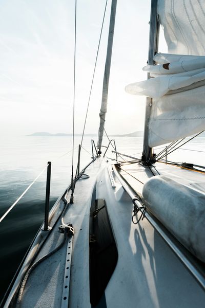 Aboard a sailboat on the open Pacific